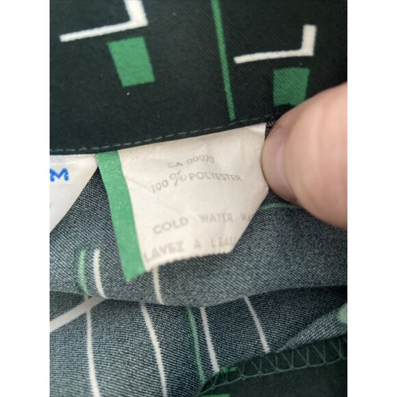 Vintage Charisma Townline 70s Disco Men M Green Groovy Button Shirt - Picture 4 of 7